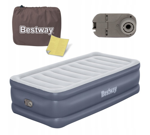 Матрац надувний Bestway 6713G з насосом 191 x 97 x 51 см, сірий