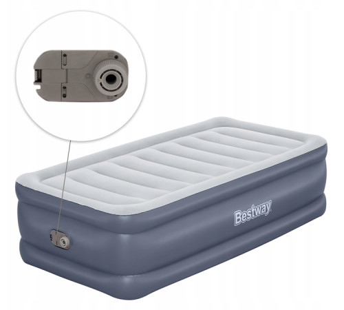 Матрац надувний Bestway 6713G з насосом 191 x 97 x 51 см, сірий