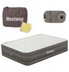 Матрац надувний Bestway 69050 з насосом 203 x 152 x 46 см, бежевий
