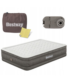 Матрац надувний Bestway 69050 з насосом 203 x 152 x 46 см, бежевий