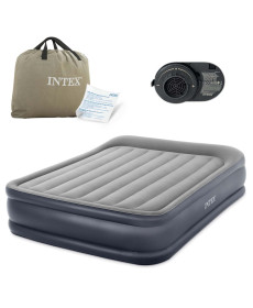 Матрац надувний Intex 64136ND 203x152x42 см, синьо-сірий