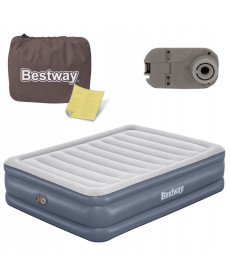 Матрац надувний Bestway 6713I з насосом 203 x 152 x 51 см, сірий