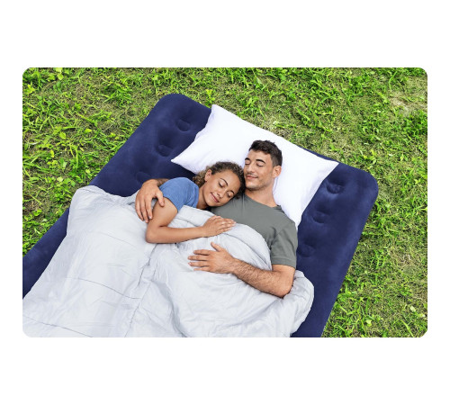 Матрац надувний Bestway 67002 з насосом 191x132 см, синій