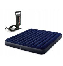 Матрац надувний INTEX 64755 з  насосм 203 x 183 x 25 см, синій