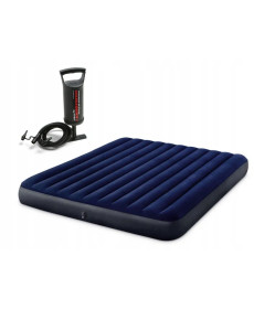 Матрац надувний INTEX 64755 з  насосм 203 x 183 x 25 см, синій