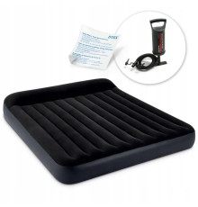 Матрац надувний INTEX 64144 з насосм 203 x 183 x 25 см, чорний