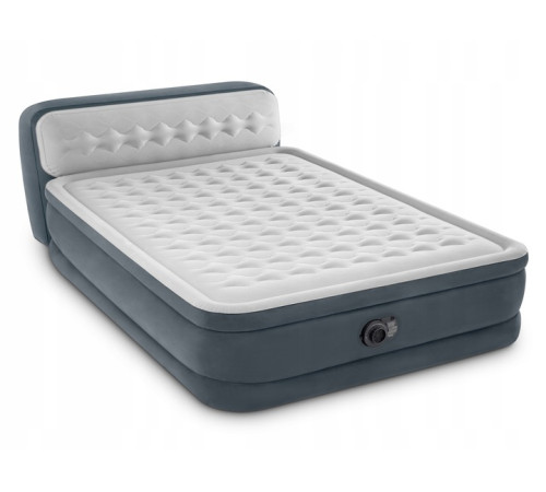 Матрац надувний INTEX 64448 з насосом 236 x 152 x 46 см, сірий