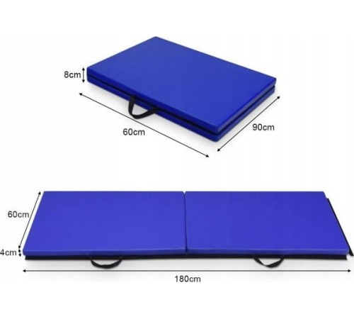 Гімнастичний матрац Costway 2 предметів SP37323BL 180 см x 60 см x 4 см синій Гімнастичний матрац Costway 2 предметів SP37323BL 180 см x 60 см x 4 см синій