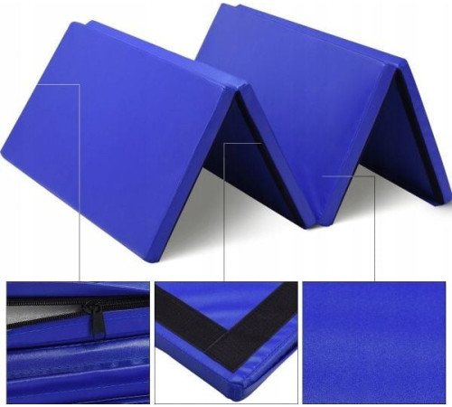Гімнастичний матрац Costway 3 предмета SP37313 240 см x 120 см x 5 см синій Гімнастичний матрац Costway 3 предмета SP37313 240 см x 120 см x 5 см синій