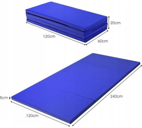 Гімнастичний матрац Costway 3 предмета SP37313 240 см x 120 см x 5 см синій Гімнастичний матрац Costway 3 предмета SP37313 240 см x 120 см x 5 см синій