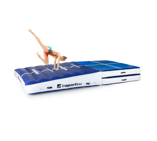 Килимок надувний гімнастичний inSPORTline Aircase 280x140 см, синьо-білий Килимок надувний гімнастичний inSPORTline Aircase 280x140 см, синьо-білий
