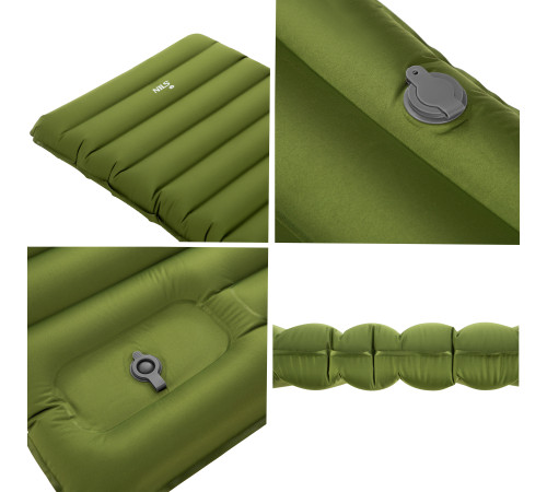 Матрац туристичний з вбудованим насосом NILS CAMP NC4402 190 х 63 х 10 см, зелений