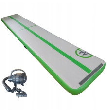 Надувний гімнастичний мат MASTER  600 x 100 x 20 см - сіро-зелений