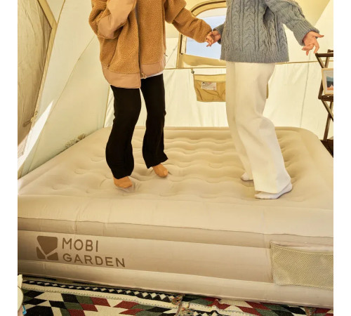Матрац надувний одномісний Mobi Garden NX22663010 36 см, бежевий Матрац надувний одномісний Mobi Garden NX22663010 36 см, бежевий