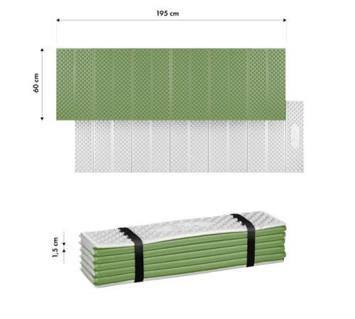 Килимок складаний NILS CAMP NC17103 195 см, зелений