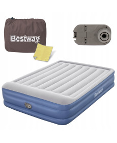 Матрац надувний Bestway 67630 203 x 152 x 46 см, синьо-сірий