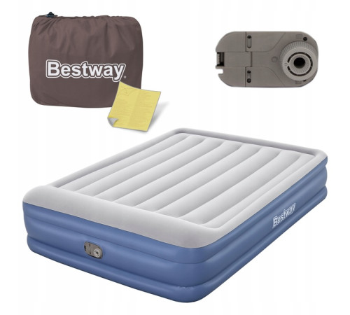 Матрац надувний Bestway 67630 203 x 152 x 46 см, синьо-сірий