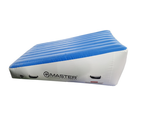 Мат похилий надувний MASTERJUMP 180 x 120 x 20-65 см - синьо-білий Мат похилий надувний MASTERJUMP 180 x 120 x 20-65 см - синьо-білий