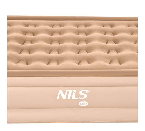Матрац надувний двомісний NILS CAMP NC2808 з електронасосом 200 х 145 х 35, бежевий