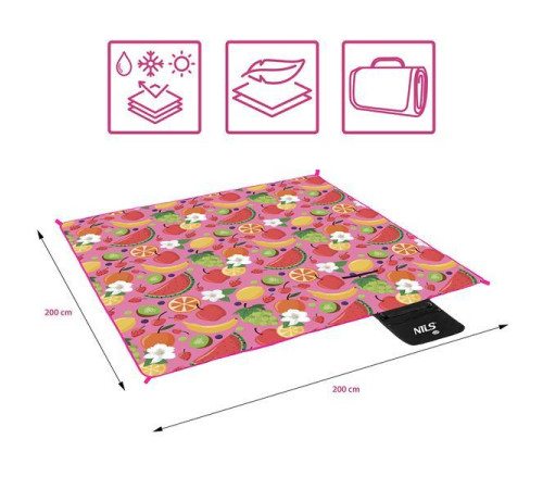 Килимок для пікніка NILS CAMP NC2223 200 х 200 см, різнокольоровий