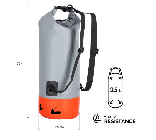 Герморюкзак NILS CAMP NC17108 25 л, сіро-помаранчевий