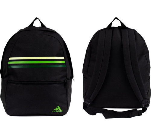 Шкільний міський спортивний рюкзак Adidas Classic Horizontal 3-Stripes чорно-зелений HY0743 Шкільний міський спортивний рюкзак Adidas Classic Horizontal 3-Stripes чорно-зелений HY0743