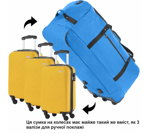 <font style="vertical-align: inherit;"><font style="vertical-align: inherit;">Сумка дорожня на колесах TravelZ Wheelbag 100 Liter Blue (603093)</font></font>