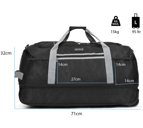 Сумка дорожня на колесах TravelZ Wheelbag Doubleloader foldable black (603096)