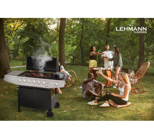 Газовий гриль LEHMANN VEGAS 12.8 kW 33.5 см x 72 см