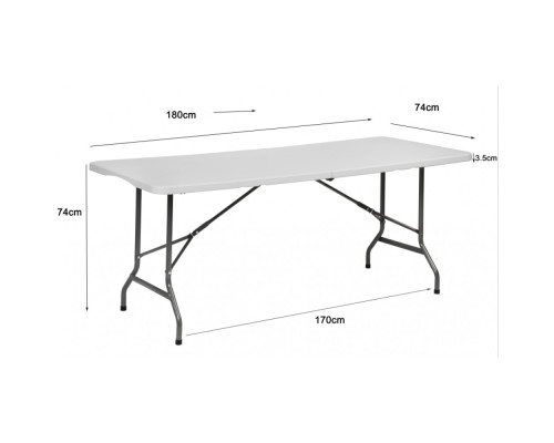 Стіл розкладний туристичний для пікніка Bonro BS 180 см білий