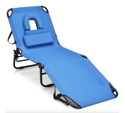 Шезлонг Costway Hanna, блакитний Шезлонг Costway Hanna, блакитний