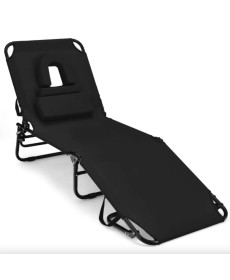 Шезлонг Costway Hanna, чорний