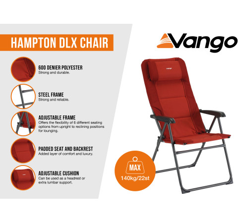 Стілець кемпінговий Vango Hampton DLX Chair Excalibur (CHQHAMPTOE27TI8)