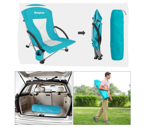 Розкладне крісло для кемпінгу KING CAMP Light Blue - низьке Розкладне крісло для кемпінгу KING CAMP Light Blue - низьке