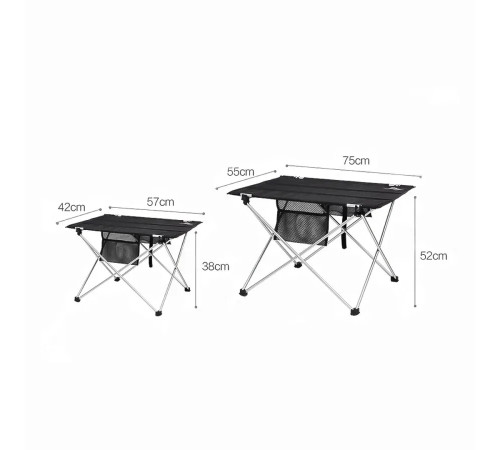 Стіл розкладний Mobi Garden L NX20665012 57 х 42 х 38 см, чорний Стіл розкладний Mobi Garden L NX20665012 57 х 42 х 38 см, чорний