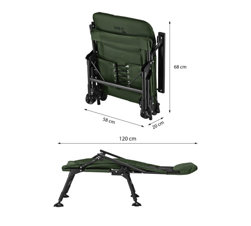 Крісло рибальське NILS CAMP NC2702, зелено-чорне