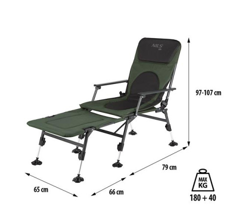Крісло рибальське NILS CAMP NC1802 SET, зелене