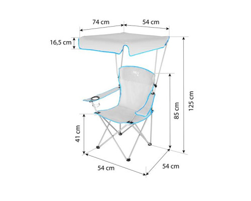 NC3087 СІРЕ КРІСЛО ДЛЯ КЕМПІНГУ НАЗОНКА NILS CAMP