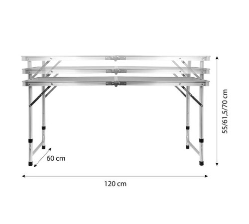 Стіл розкладний NILS CAMP NC1633 з 4 стільцями, темно-сірий