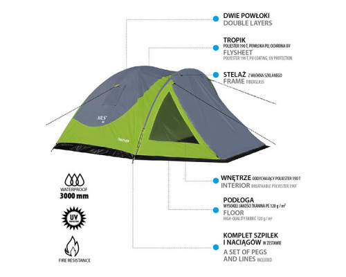 NC6006 ЗЕЛЕНО-СІРИЙ КЕМПІНГОВИЙ НАМЕТ DISCOVERY NILS CAMP