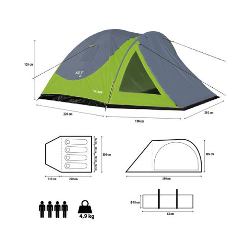 NC6006 ЗЕЛЕНО-СІРИЙ КЕМПІНГОВИЙ НАМЕТ DISCOVERY NILS CAMP