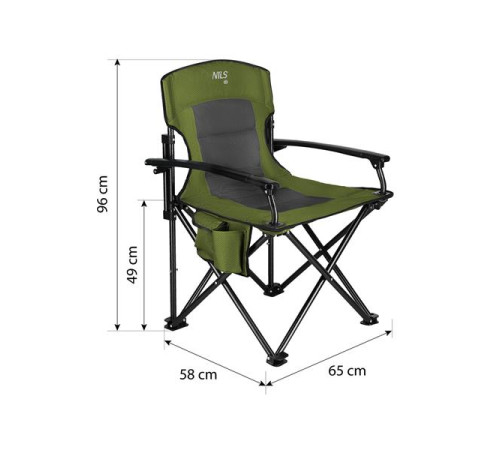 Крісло для кемпінгу NILS CAMP NC3075, зелене