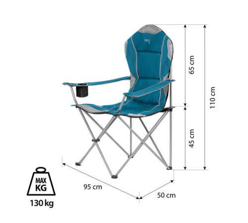 Крісло для кемпінгу NILS CAMP NC3080, синє