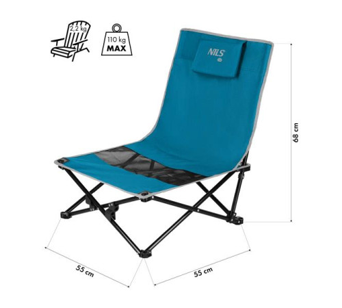 Крісло для кемпінгу NILS CAMP NC3306, синьо-сіре
