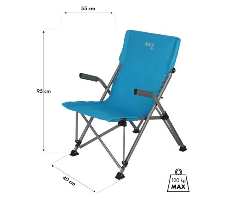 Крісло для кемпінгу NILS CAMP NC3704, блакитне