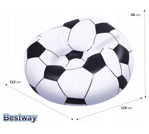 Крісло надувне Bestway 75010 114x102x66 см, чорно-біле Крісло надувне Bestway 75010 114x102x66 см, чорно-біле