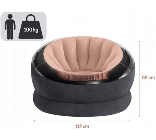 Крісло надувне INTEX 68582 112x109x69 см, коралове