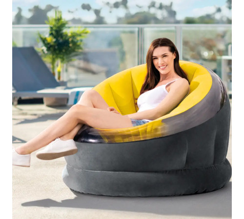 Крісло надувне INTEX 68582 112x109x69см, жовте Крісло надувне INTEX 68582 112x109x69см, жовте
