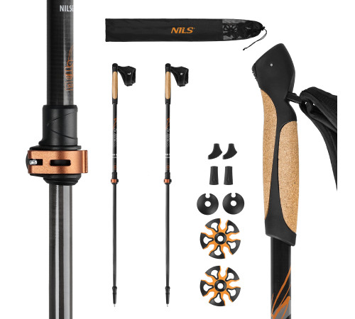 Палиці для скандинавської ходьби NILS CAMP NW8613 CARBON