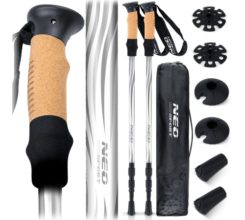 Трекінгові палиці Neo-Sport NS-380, сріблястий